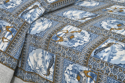 108/108 Nakshatra Viscose Mix Jumbo Size Double Bedsheet with 2 Pillow Covers, Smooth Texture & Elegant Look - HLB56