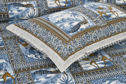108/108 Nakshatra Viscose Mix Jumbo Size Double Bedsheet with 2 Pillow Covers, Smooth Texture & Elegant Look - HLB56