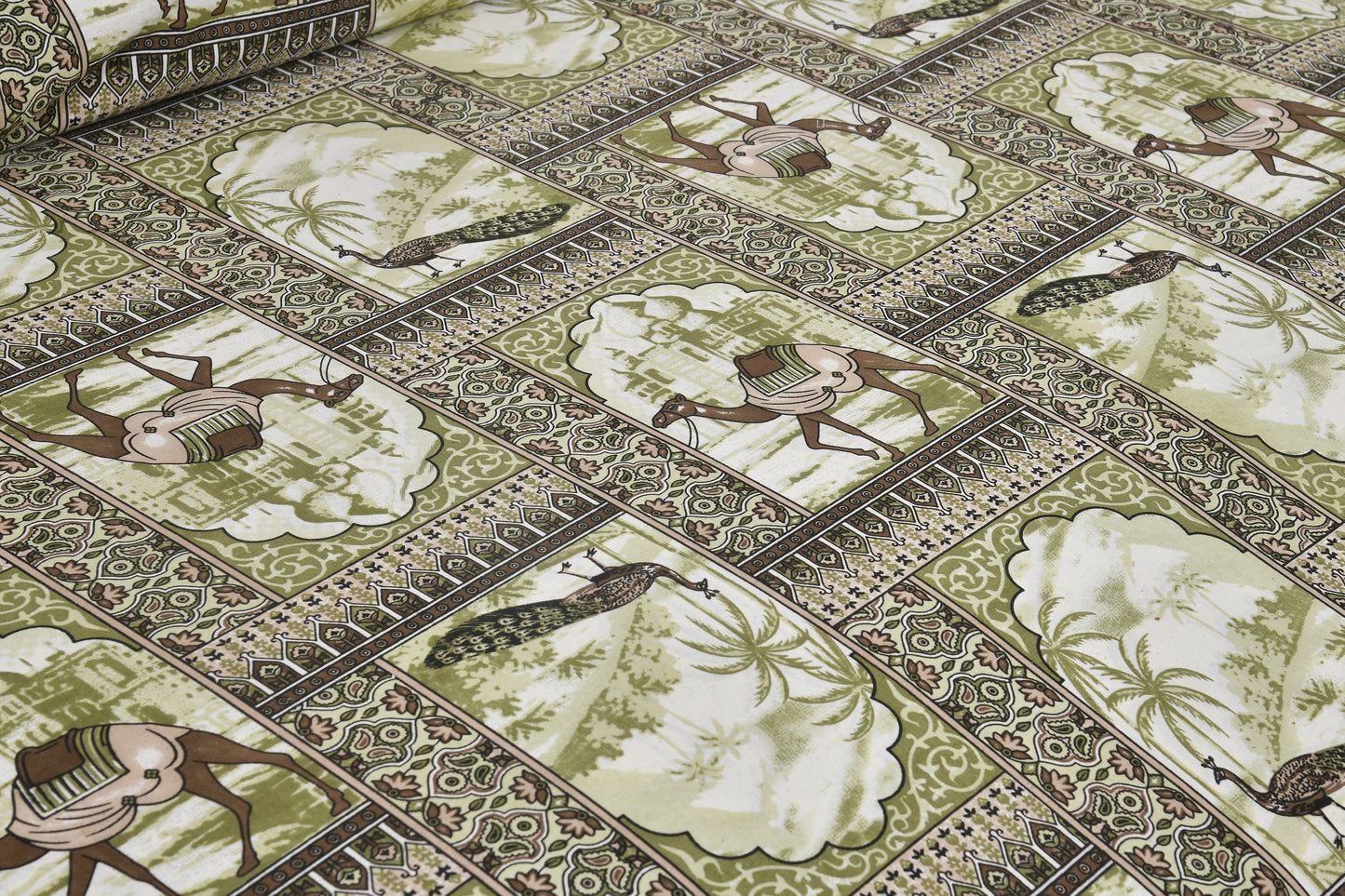 108/108 Nakshatra Viscose Mix Jumbo Size Double Bedsheet with 2 Pillow Covers, Smooth Texture & Elegant Look - HLB56