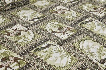 108/108 Nakshatra Viscose Mix Jumbo Size Double Bedsheet with 2 Pillow Covers, Smooth Texture & Elegant Look - HLB56