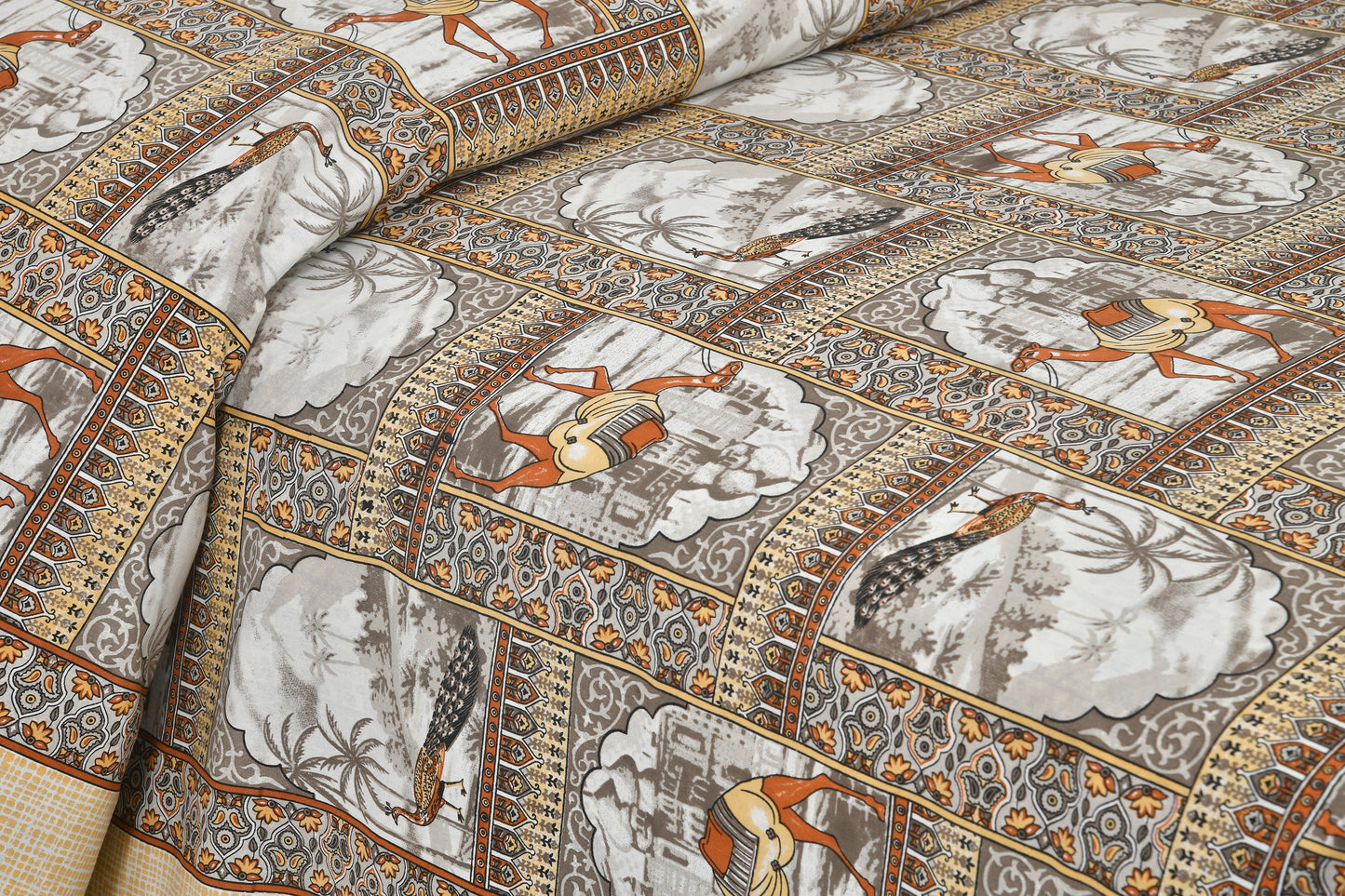108/108 Nakshatra Viscose Mix Jumbo Size Double Bedsheet with 2 Pillow Covers, Smooth Texture & Elegant Look - HLB56