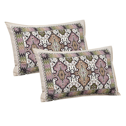 108/108 Nakshatra Viscose Mix Jumbo Size Double Bedsheet with 2 Pillow Covers, Smooth Texture & Elegant Look - HLB56