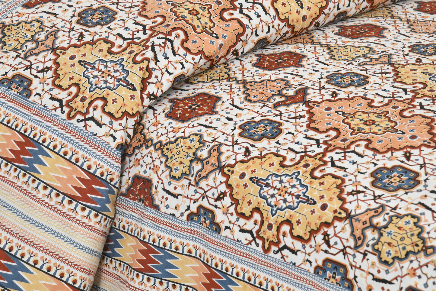 108/108 Nakshatra Viscose Mix Jumbo Size Double Bedsheet with 2 Pillow Covers, Smooth Texture & Elegant Look - HLB56