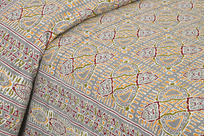 108/108 Nakshatra Viscose Mix Jumbo Size Double Bedsheet with 2 Pillow Covers, Smooth Texture & Elegant Look - HLB56