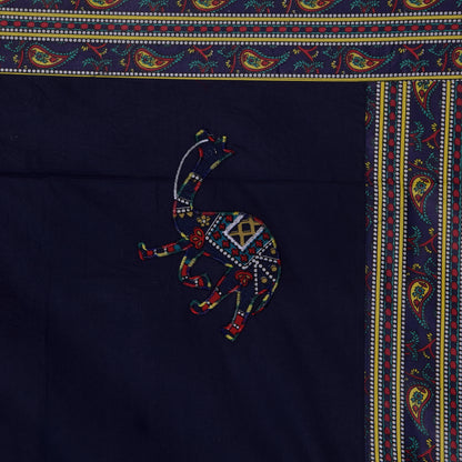 Patch Work 100% Cotton Deewan Set (1 Bedsheet + 2 Bolster Covers + 5 Cushion Covers), Handcrafted & Soft Fabric - HLB02