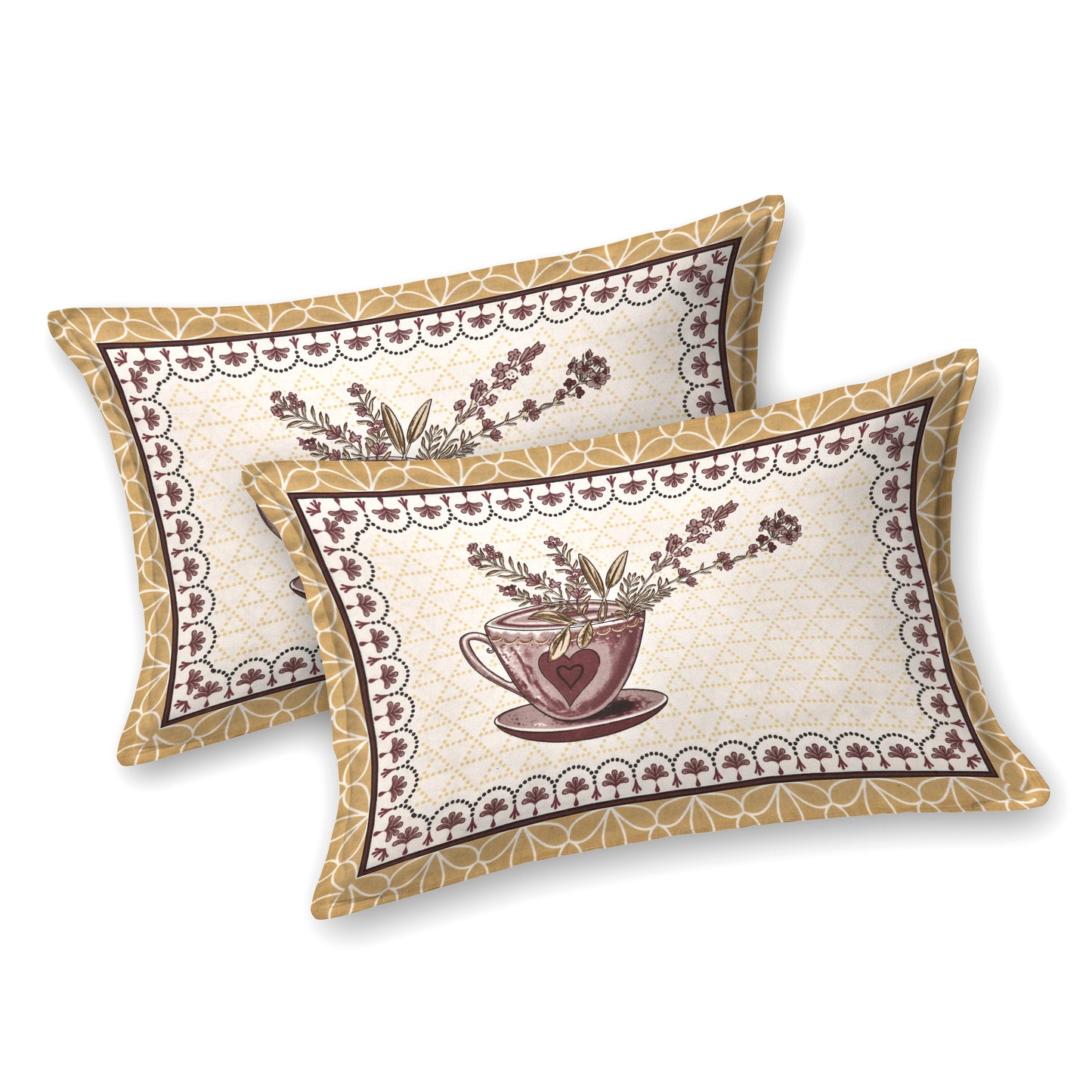 100/108 Photo Frame Viscose Mix Super King Size Double Bedsheet with 2 Pillow Covers, Artistic Prints & Soft Fabric - HLB29