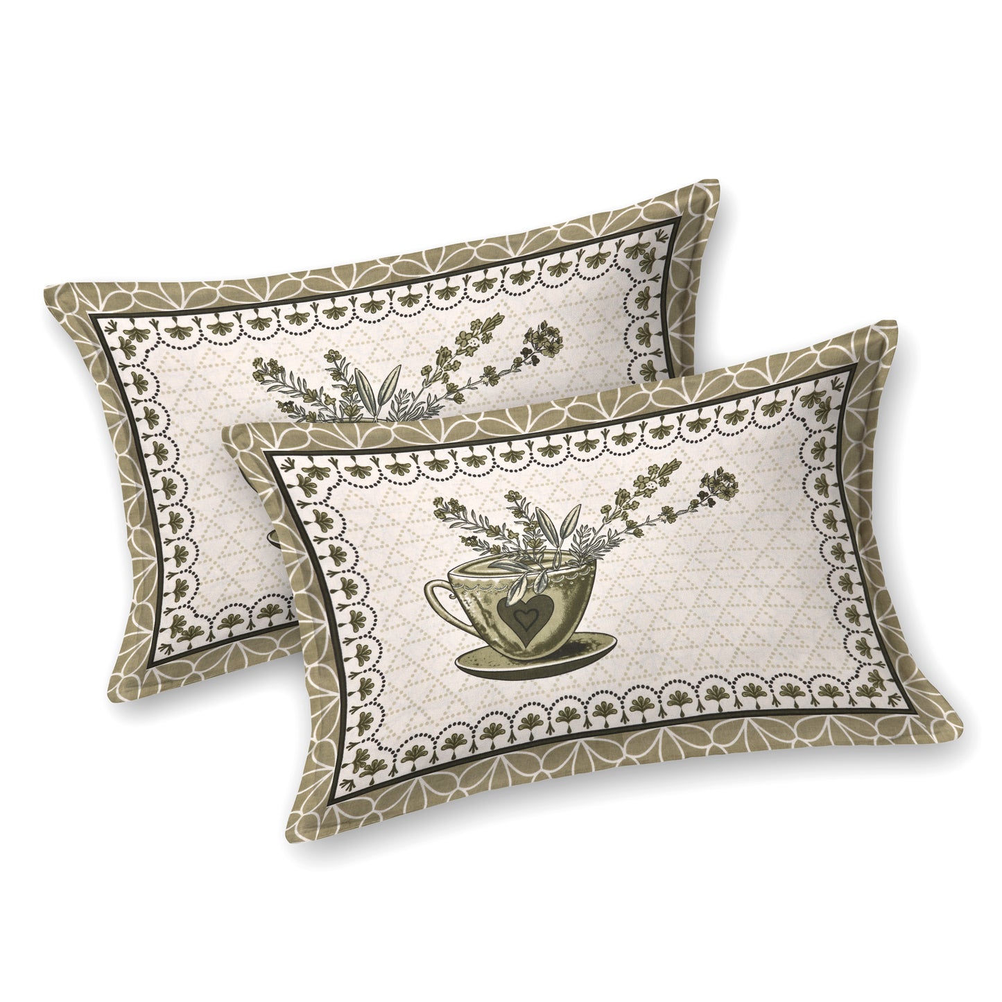 100/108 Photo Frame Viscose Mix Super King Size Double Bedsheet with 2 Pillow Covers, Artistic Prints & Soft Fabric - HLB29
