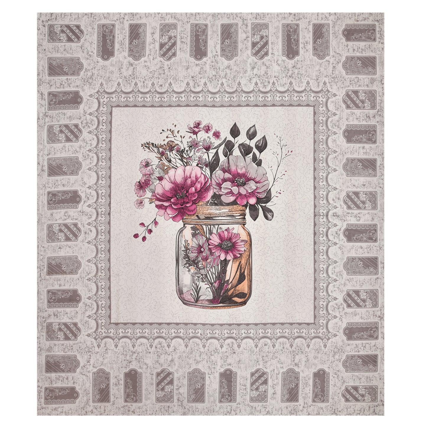 100/108 Photo Frame Viscose Mix Super King Size Double Bedsheet with 2 Pillow Covers, Artistic Prints & Soft Fabric - HLB29