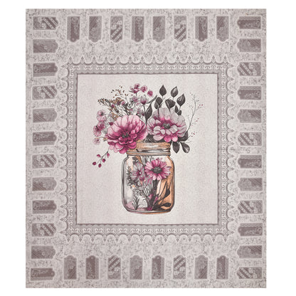 100/108 Photo Frame Viscose Mix Super King Size Double Bedsheet with 2 Pillow Covers, Artistic Prints & Soft Fabric - HLB29
