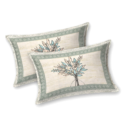 100/108 Photo Frame Viscose Mix Super King Size Double Bedsheet with 2 Pillow Covers, Artistic Prints & Soft Fabric - HLB29
