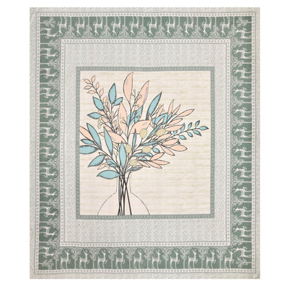 100/108 Photo Frame Viscose Mix Super King Size Double Bedsheet with 2 Pillow Covers, Artistic Prints & Soft Fabric - HLB29