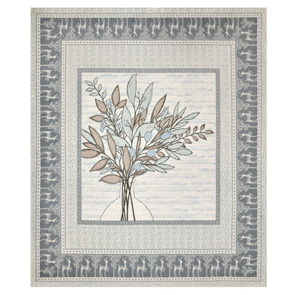 100/108 Photo Frame Viscose Mix Super King Size Double Bedsheet with 2 Pillow Covers, Artistic Prints & Soft Fabric - HLB29