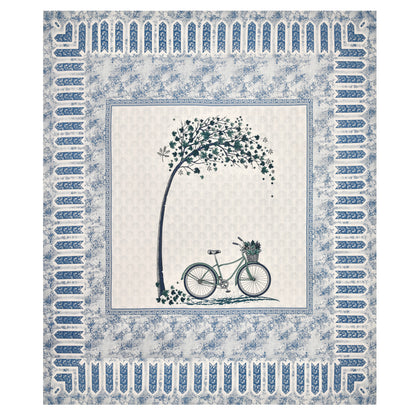 100/108 Photo Frame Viscose Mix Super King Size Double Bedsheet with 2 Pillow Covers, Artistic Prints & Soft Fabric - HLB29