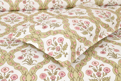 100/108 Pushpa Viscose Mix Super King Size Double Bedsheet with 2 Pillow Covers, Floral Design & Premium Comfort - HLB31