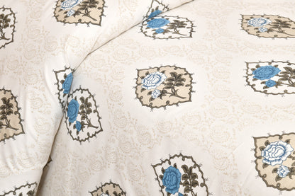 100/108 Pushpa Viscose Mix Super King Size Double Bedsheet with 2 Pillow Covers, Floral Design & Premium Comfort - HLB31