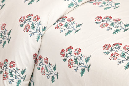 100/108 Pushpa Viscose Mix Super King Size Double Bedsheet with 2 Pillow Covers, Floral Design & Premium Comfort - HLB31