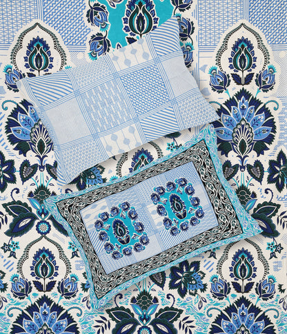 108/108 Rajwadi Viscose Mix Jumbo Size Double Bedsheet with 2 Pillow Covers, Rich Look & Vibrant Design - HLB61