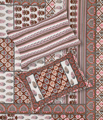 108/108 Rajwadi Viscose Mix Jumbo Size Double Bedsheet with 2 Pillow Covers, Rich Look & Vibrant Design - HLB61