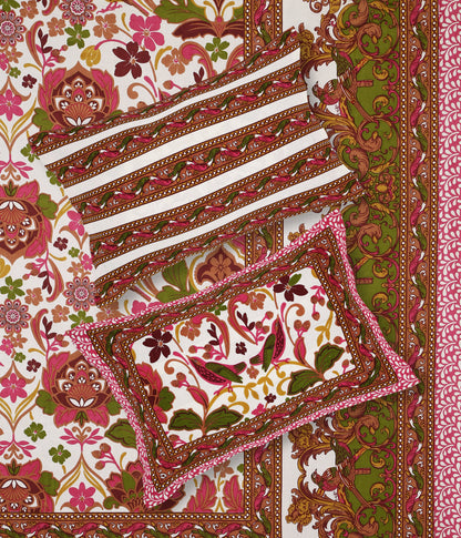 108/108 Rajwadi Viscose Mix Jumbo Size Double Bedsheet with 2 Pillow Covers, Rich Look & Vibrant Design - HLB61