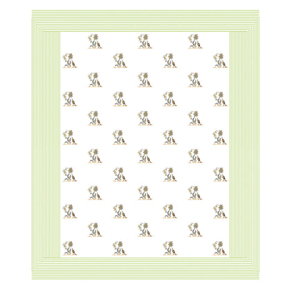 108/108 Real Handblock 100% Cotton Jumbo Size Double Bedsheet with 2 Pillow Covers, Authentic Craft & Soft Fabric - HLB74