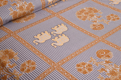 100/108 Rose Gold 100% Cotton Super King Size Double Bedsheet with 2 Pillow Covers, Luxurious Touch & Soft Finish - HLB50