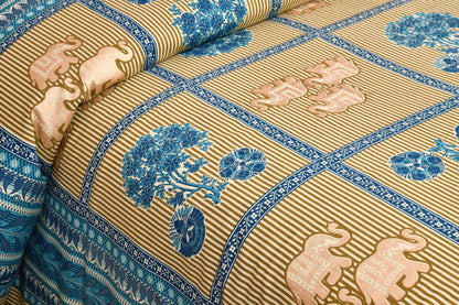 100/108 Rose Gold 100% Cotton Super King Size Double Bedsheet with 2 Pillow Covers, Luxurious Touch & Soft Finish - HLB50