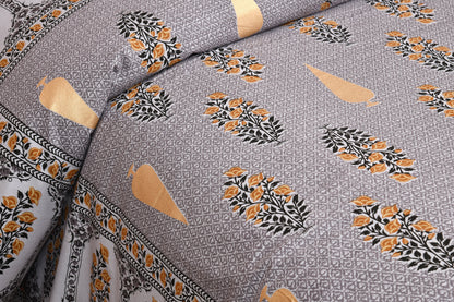 100/108 Rose Gold 100% Cotton Super King Size Double Bedsheet with 2 Pillow Covers, Luxurious Touch & Soft Finish - HLB50