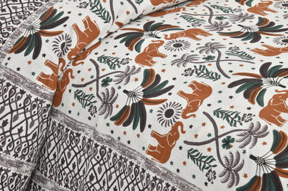 108/108 Rudraksh Viscose Mix Jumbo Size Double Bedsheet with 2 Pillow Covers, Luxurious & Soft Feel - HLB57
