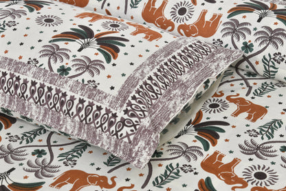 108/108 Rudraksh Viscose Mix Jumbo Size Double Bedsheet with 2 Pillow Covers, Luxurious & Soft Feel - HLB57