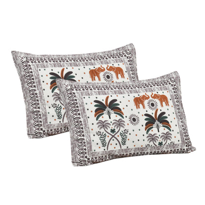 108/108 Rudraksh Viscose Mix Jumbo Size Double Bedsheet with 2 Pillow Covers, Luxurious & Soft Feel - HLB57
