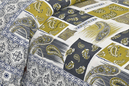 108/108 Rudraksh Viscose Mix Jumbo Size Double Bedsheet with 2 Pillow Covers, Luxurious & Soft Feel - HLB57