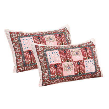 108/108 Rudraksh Viscose Mix Jumbo Size Double Bedsheet with 2 Pillow Covers, Luxurious & Soft Feel - HLB57
