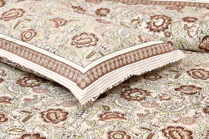 100/108 Salsa 100% Cotton Super King Size Double Bedsheet with 2 Pillow Covers, Lightweight & Elegant Look - HLB39