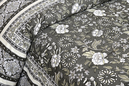 100/108 Salsa 100% Cotton Super King Size Double Bedsheet with 2 Pillow Covers, Lightweight & Elegant Look - HLB39