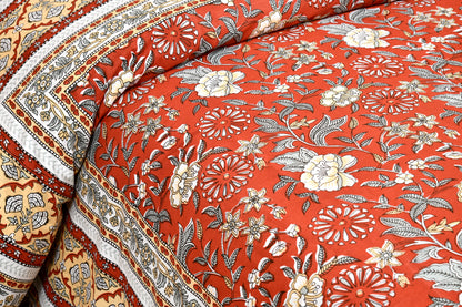 100/108 Salsa 100% Cotton Super King Size Double Bedsheet with 2 Pillow Covers, Lightweight & Elegant Look - HLB39