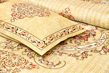 100/108 Salsa 100% Cotton Super King Size Double Bedsheet with 2 Pillow Covers, Lightweight & Elegant Look - HLB39