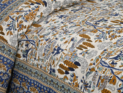100/108 Satrangi Viscose Mix Super King Size Double Bedsheet with 2 Pillow Covers, Ultra-Soft & Vibrant Design - HLB26