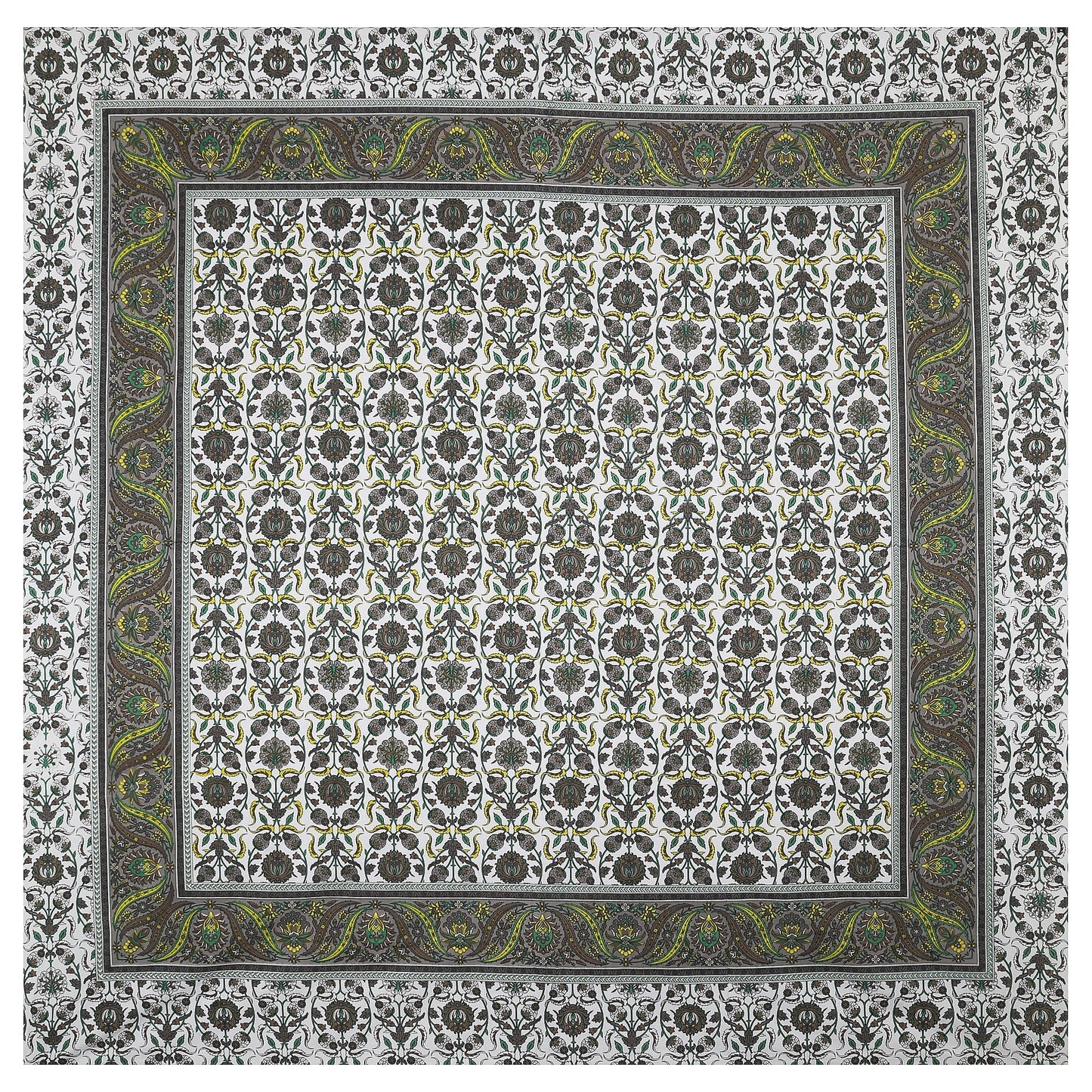 108/108 Suzani Print 100% Cotton Jumbo Size Double Bedsheet with 2 Pillow Covers, Stunning Handcrafted Look - HLB73