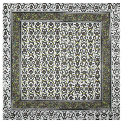 108/108 Suzani Print 100% Cotton Jumbo Size Double Bedsheet with 2 Pillow Covers, Stunning Handcrafted Look - HLB73