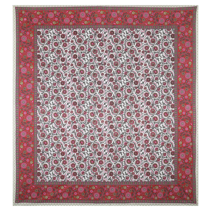 100/108 Utsav 100% Cotton Super King Size Double Bedsheet with 2 Pillow Covers, Festive & Vibrant Design - HLB46