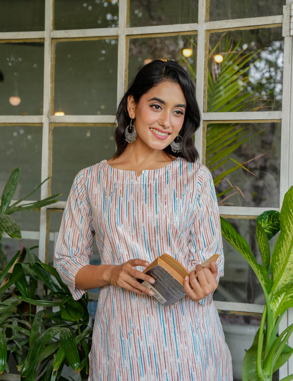 Modern and minimalist Sanganeri Printed Relaxed Fit Cotton Co-ord Set - HL131